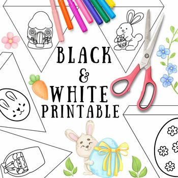 Preview of Simple Easter banner | papercraft for april | spring class decor | PRINTABLE PDF