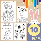 Simple Easter colouring sheet for April 10 page