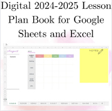 Simple Easy to Use 2024-2025 Digital Lesson Plan Book for 