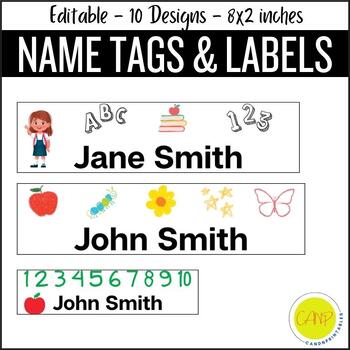 Preview of Simple Editable Classroom Desk Name Tags and Labels, Classroom Organization