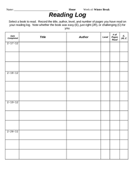 Simple Effective Reading Log By Empossibledreamr 
