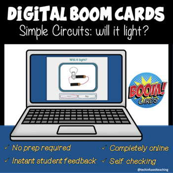 Preview of Simple Electrical Circuits: Boom Digital Task Cards - No prep activity