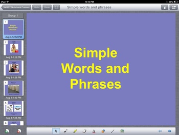Preview of Simple English Words and Phrases SmartBoard Presentation