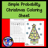 Probability of Simple Events Christmas Math Coloring Sheet