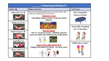 Preview of Simple Exercise Circuit for Rudimentary & Fundamental Movements