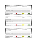 Simple Exit Slips with Red, Yellow, Green Self Assessment