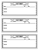 Simple Exit Ticket Template