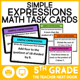 5th Grade Simple Expressions Task Cards Expressions Math C