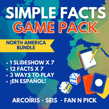 Preview of Simple Facts Games | Arcoíris, Seis, & Fan 'n' Pick | North America BUNDLE