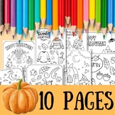 Simple Fall colouring sheet & Halloween coloring in pages 