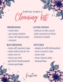 Simple Family Cleaning List