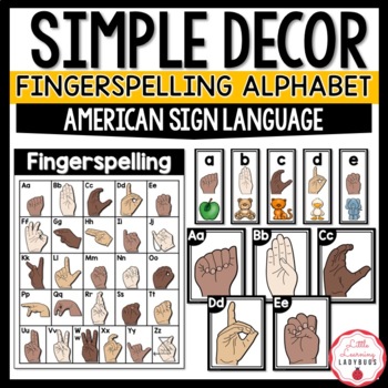 Preview of Simple Classroom Decor Fingerspelling American Sign Language Alphabet Posters