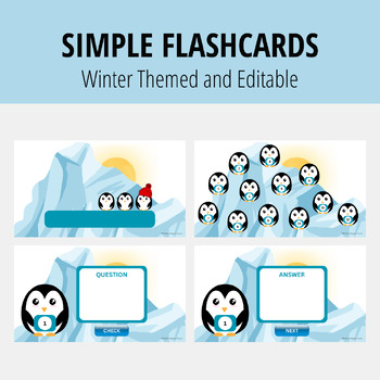 Preview of Simple Flashcards | Winter Themed and Editable