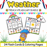 Simple French Weather Flash Cards & Coloring Pages Bundle 