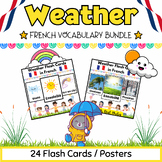 Simple French Weather Flashcards Bundle for PreK & K Kids 