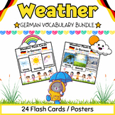 Simple German Weather Flash Cards Bundle for PreK & Kinder