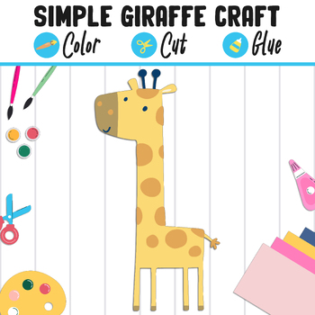 Preview of Simple Giraffe Craft for Kids: Color, Cut & Glue, a Fun Activity for PreK - 2nd