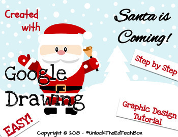 Preview of Simple Graphic Design Digital Christmas Santa Claus in Google Drawing or Slides