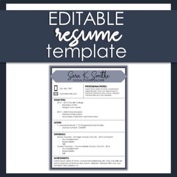 Preview of Simple Gray Teacher Resume