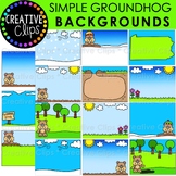 Simple Groundhog Day Background Clipart: Groundhog Clipart