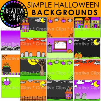Preview of Simple Halloween Background Clipart: Halloween Clipart