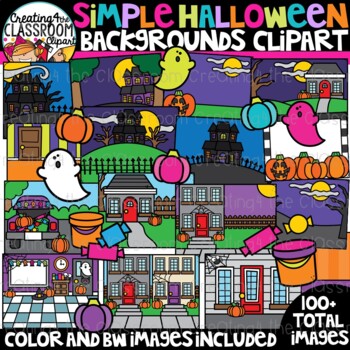 Preview of Simple Halloween Backgrounds Clipart {Halloween Clipart}