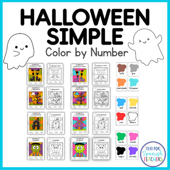 Preview of Simple Halloween - Spanish Coloring Pages