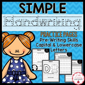 Preview of Simple Handwriting Practice Pages | Pre-Writing, Capitals, & Lowercase Letters