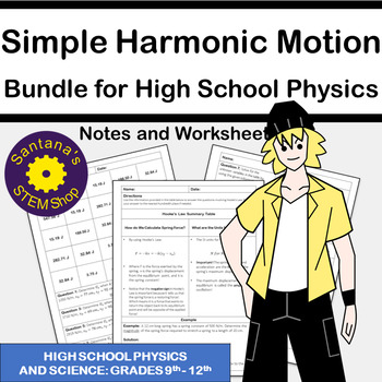 Preview of Simple Harmonic Motion Bundle for High School Physics: Notes and Worksheets