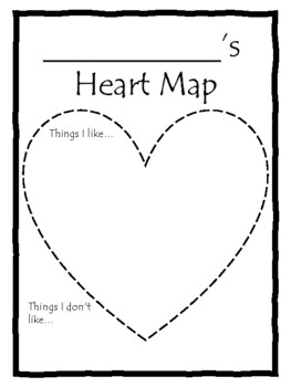 heart map template teaching resources teachers pay teachers