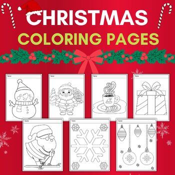 Simple Holiday Coloring Pages Cute Santa Hat Snowman Gifts for kids