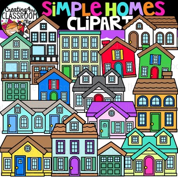 Preview of Simple Homes Clipart {Building a Map Clipart}