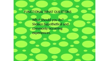 Preview of Simple Hypothetical What Questions- Second Set