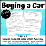 Simple Interest- Buying a Car Activity
