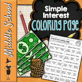 Simple Interest Color By Number | Math Color By Number