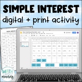 Simple Interest Digital and Print Activity for Google Driv
