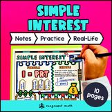 Simple Interest Guided Notes with Doodles | Percents Sketc