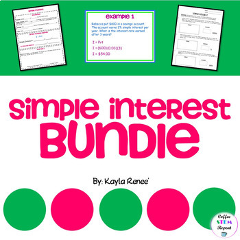 Preview of Simple Interest Bundle: 7.RP.3