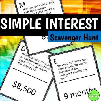 Preview of Simple Interest Scavenger Hunt