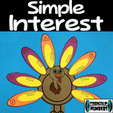 Simple Interest Thanksgiving Turkey Cooperative Puzzle Activity