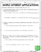 Simple Interest Word Problems Worksheet by Lindsay Perro | TpT