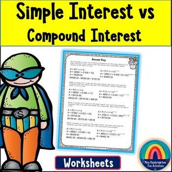 Simple Interest Vs Compound Interest Word Problems Worksheets Tpt