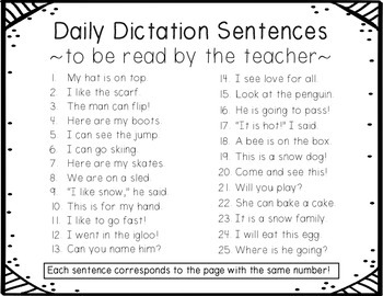 Simple Daily Dictation~January~ by Miss Hellen's Hippos | TpT