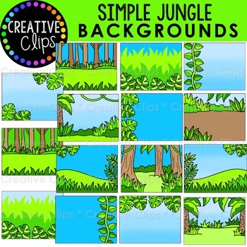 Preview of Simple Backgrounds: JUNGLE Clipart {Jungle Background Clipart}