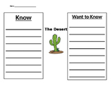 Simple KWL Chart for Desert