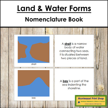 Preview of Simple Land and Water Forms Book (blue/brown) - Montessori