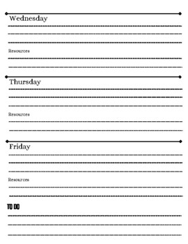 Simple Lesson Plan Sheet by Danielle Blake | TPT