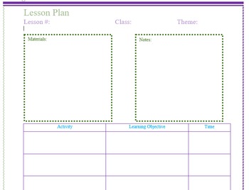 Preview of Simple Lesson Template