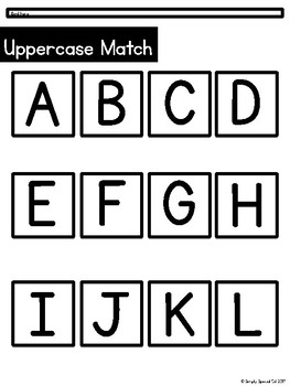 Simple Letters: Matching for Special Education by Simply Special Ed