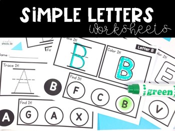Preview of Letter Worksheets | Special Education